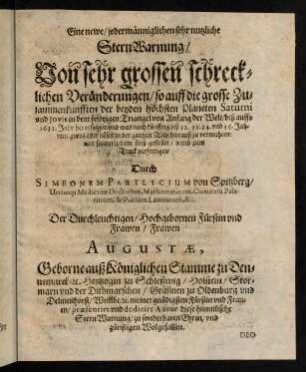 16r-22v, Eine newe, jedermänniglichen sehr nutzliche Stern Warnung,...