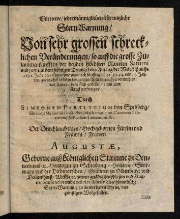16r-22v, Eine newe, jedermänniglichen sehr nutzliche Stern Warnung,...