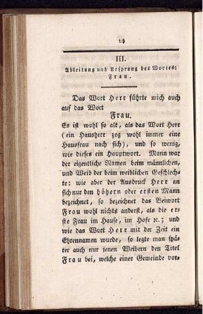 III. Ableitung und Ursprung des Wortes: Frau.