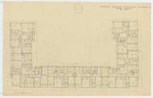 Wohnhäuser Bismarckstraße 3-4 / Sachsenwaldstraße / Poschinger Straße, Berlin-Steglitz: Grundriss 2. und 3. Obergeschoss 1:100