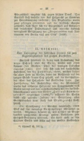 II. Abschnitt. Vom Untergange der städtischen Freiheit bis zum Regierungsantritt des großen Kurfürsten