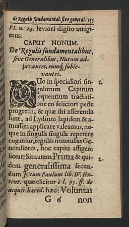 Caput nonum. De Regulis fundamentalibus