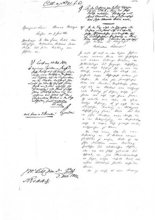 Handschriftlicher Brief an das Königliche Naturalienkabinet
