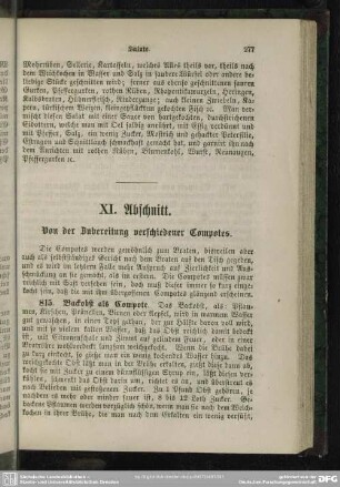 XI. Abschnitt. Von der Zubereitung verschiedener Compotes