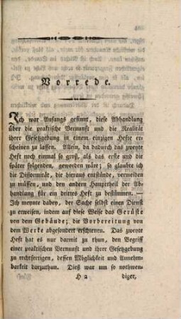 Versuch einer solchen faßlichen Darstellung der Kantischen Philosophie, daß hieraus das Brauchbare und Wichtige derselben für die Welt einleuchten möge, Drittes Heft. Ueber Kantische Philosophie