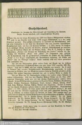 Großröhrsdorf : Einleitendes zu Großröhrsdorf