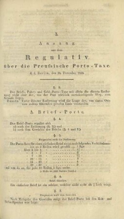 5. Auszug aus dem Regulativ über die Preussische Porto-Taxe