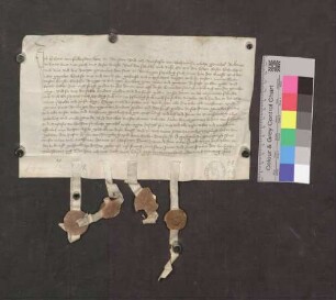 Erhart von Falkenstein, Herr zu Ramstein, und seine Gemahlin Anastasia von Wolfurt, urkunden, daß die Stadt Bräunlingen 100 Gulden abgezahlt hat und zwar an Hans Stähelin, Bürger zu Villingen.
