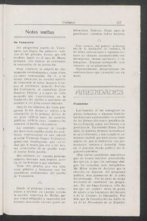 Amenidades : Feminismo[,] Los Strauss [y] El Chocolate