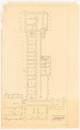 Evangelisches Diakonissenkrankenhaus Bethanien, Berlin-Kreuzberg Umbau. Hauptgebäude: Südflügel Grundriss Kellergeschoss 1:100