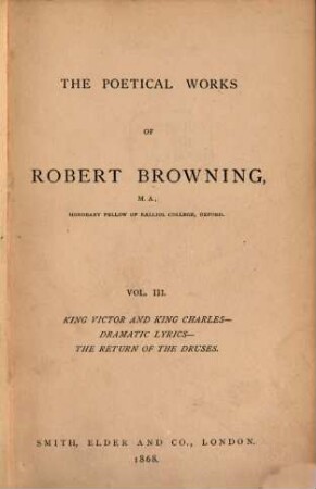 The poetical works of Robert Browning, 3