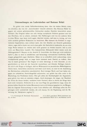 Untersuchungen am Ludovisischen und Bostoner Relief