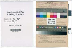 Entnazifizierung Lambert Nilles , geb. 03.04.1884 (Postbetr.Assistent)