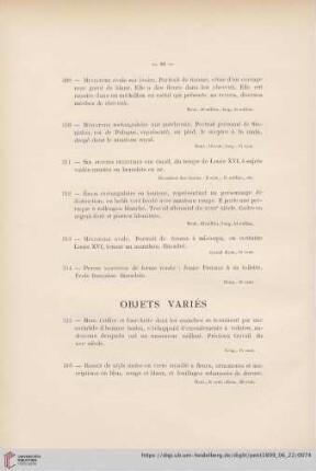 Objets Variés (Nr. 315 - 363)