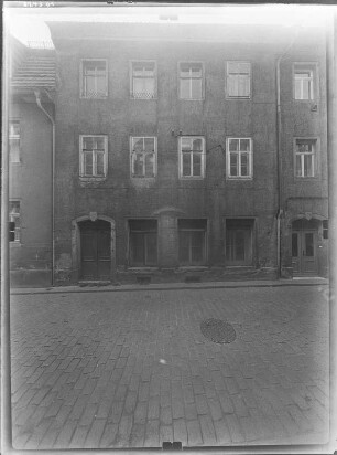 Meißen-Altstadt, Rosengasse 1. Wohnhaus (2. H. 19. Jh.). Straßenfront
