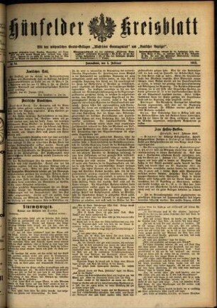 Ausgabe vom Samstag, den 03. Februar 1912.