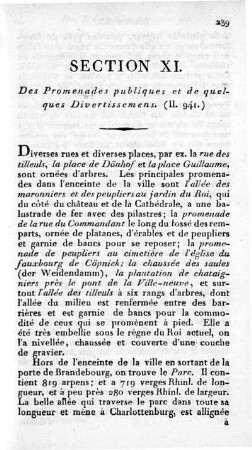 Section XI. Des Promenades publiques et de quelques Divertissemens