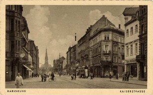 Postkartenalbum mit Motiven von Karlsruhe. "Karlsruhe. Kaiserstraße"