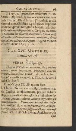 Cap. XVII. Matthaei. Christus est ...