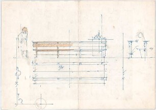Döllgast, Hans; Varia - Sitzbank (Grundriss; Ansicht; Schnitt)