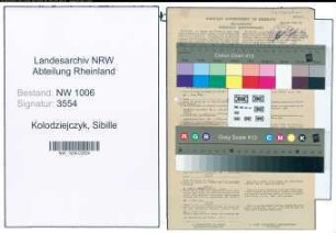 Entnazifizierung Sibille Kolodziejczyk , geb. 10.02.1916 ()