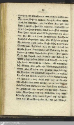 Einrichtung und Bewirthung in einem Gasthofe im Rheingau