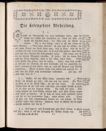 Die siebenzehnte Abtheilung.