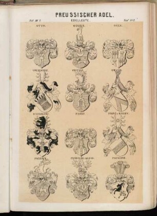 Taf. 342. Otto. - Ougier. - Oven. - Overschie. - Owitzki. - Owstin. - Ozegalski. - Pabst. - Pabst v. Ohayn. - Pachaly. - Pachelbl-Gehag. - Packisch