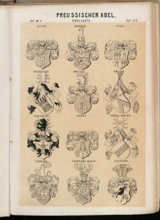Taf. 342. Otto. - Ougier. - Oven. - Overschie. - Owitzki. - Owstin. - Ozegalski. - Pabst. - Pabst v. Ohayn. - Pachaly. - Pachelbl-Gehag. - Packisch