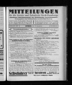 Jahrgang 1927, Hamburg, den 18. September, Nummer 38
