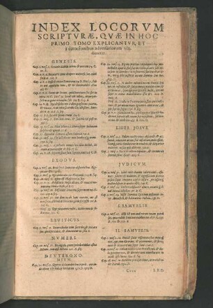 GENESIS. EXODUS. LEVITICUS. NUMERI. DEUTERONOMIUM. LIBER JOSUE. JUDICUM. I.SAMUELIS. II.SAMUELIS.