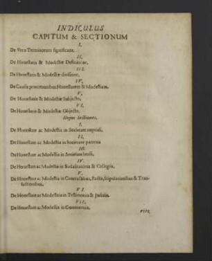 Indiculus capitum & Sectionum