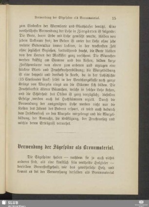 Verwendung der Sägespäne als Brennmaterial
