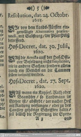 Resolution, dat. 24. Octobr. 1618