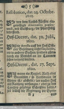 Resolution, dat. 24. Octobr. 1618