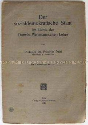 Philosophische Abhandlung über die Anwendung der Darwin'schen Abstammungslehre auf die menschliche Gesellschaft in der Weimarer Republik