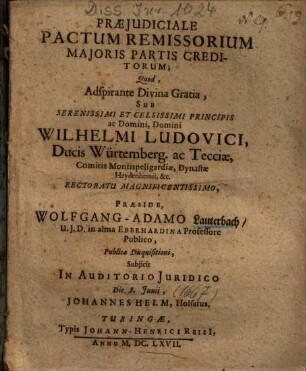 Praejudiciale Pactum Remissorium Majoris Partis Creditorum