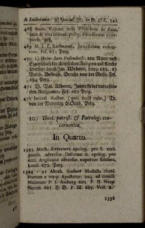 10) Theol. patrist. & Patrolog. concernentia.