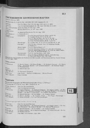 Fachbereich Geowissenschaften