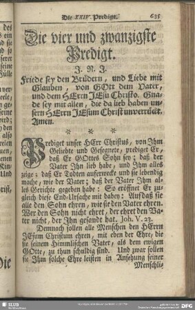 Die vier und zwanzigste Predigt