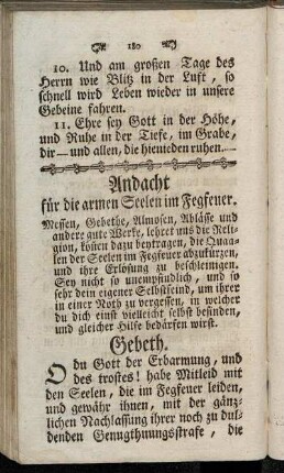 Andacht für die armen Seelen im Fegfeuer.