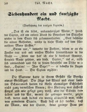Siebenhundert ein und funfzigste Nacht