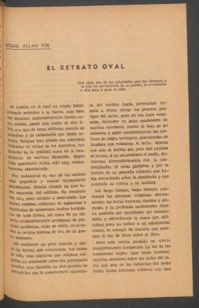 El retrato oval : Con cada una de las pinceladas que iba llevando a la tela las perjecciones de su amada, le arrebataba a ella poco a poco la vida.