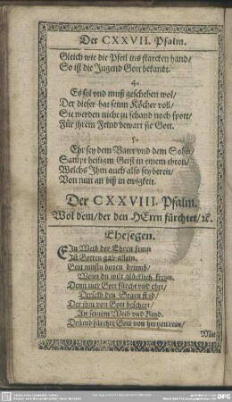 Der CXXVIII. Psalm. Wol dem, der den HErrn fürchtet, [et]c.