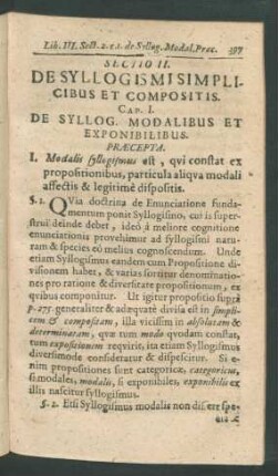 Sectio II. De Syllogismi Simplicibus Et Compositis.