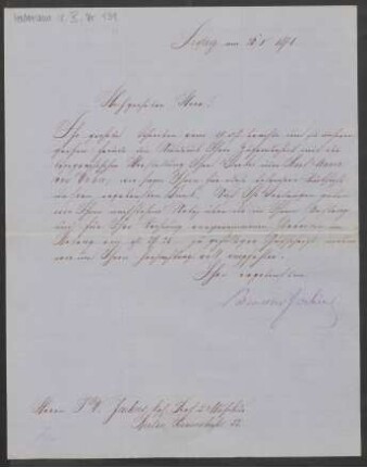 Brief an Friedrich Wilhelm Jähns : 26.05.1871