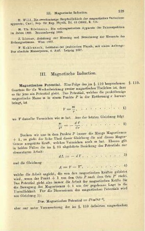 III. Magnetische Induction.