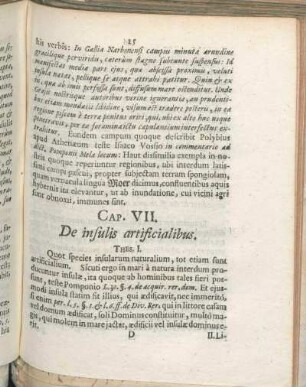 Cap. VII. De insulis artificialibus.