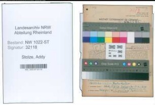 Entnazifizierung Addy Stolze , geb. 22.01.1915 (Verkaeuferin)