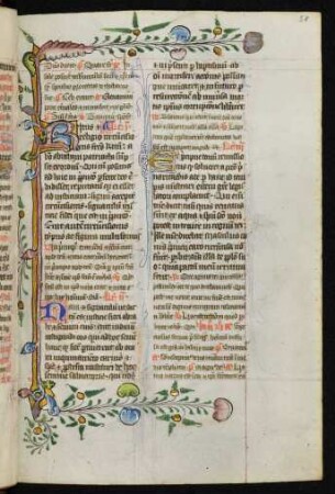 Initiale R mit Bordürenstäben und Fadenranken (Circumcisio domini)